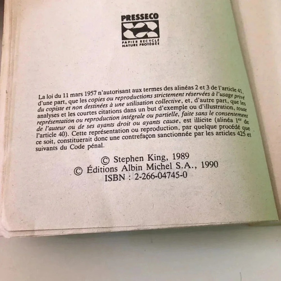 Vintage 90s Stephen King La Part Des Tenebres French Paperback Book - Picture 13 of 16